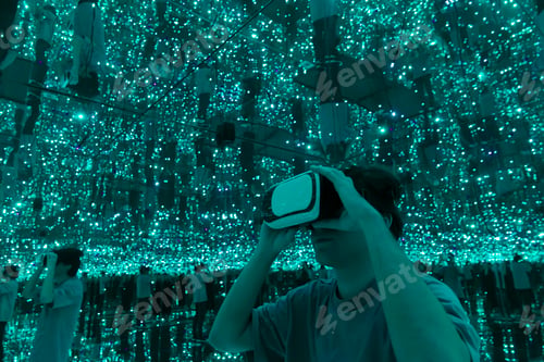 Preview: man inside virtual metaverse