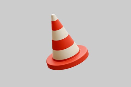 Preview: Red and white striped cone