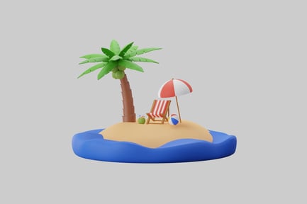 Aperçu: Petite scène d'île tropicale estivale