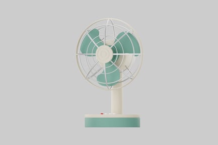 Preview: Retro desktop fan turquoise accent