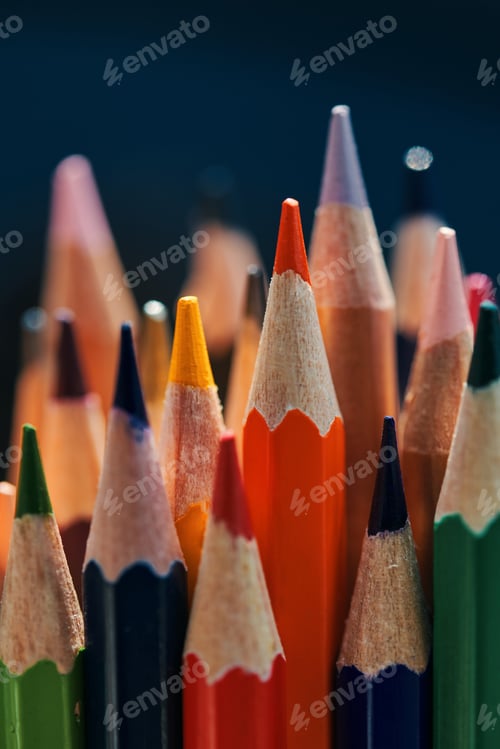 Preview: Close-up view of a bunch of the colored pencil