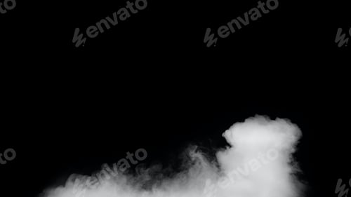 Preview: White smoke or fog isolated on black background.