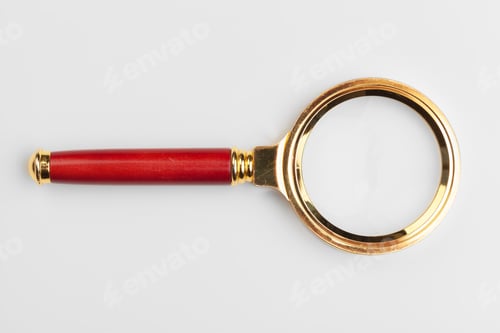 Preview: Magnifying glass isolated on the white background