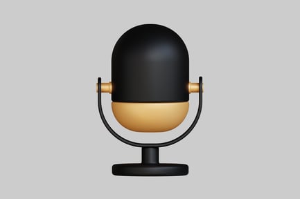 Preview: Elegant vintage microphone black and gold