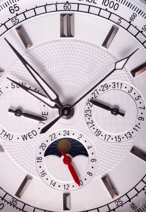 Preview: Intricate White Watch Face Close Up Timepiece