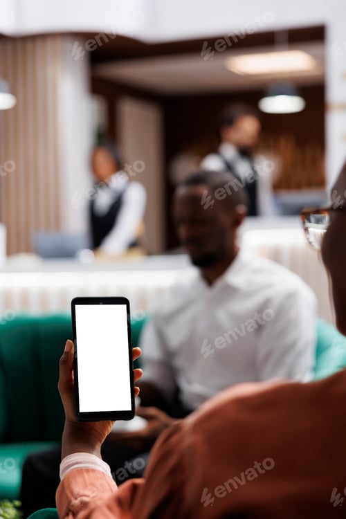 Preview: Young adult using white screen on phone