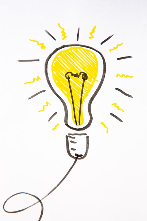 Preview: top view lightbulb drawing paint color school draw light