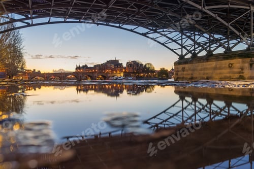 Preview: River Seine with Pont des Arts and Institut de France at sunrise in Paris