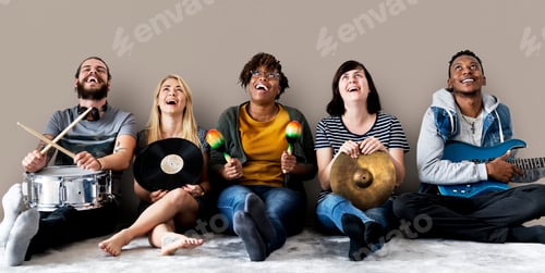 Preview: Diverse people with music instruments