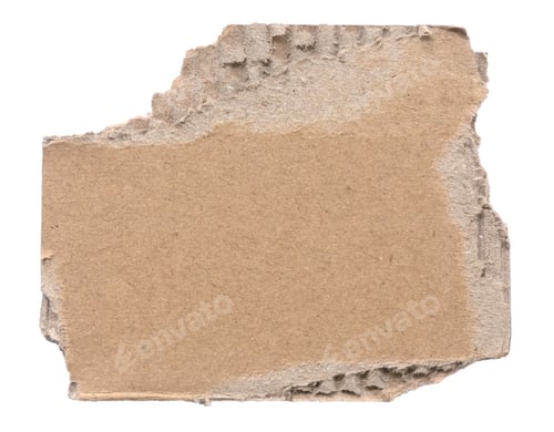 Vista previa: Pedazo roto de cartón corrugado con capa interior expuesta