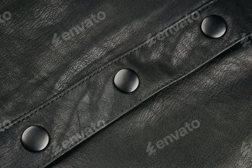 Preview: Black Leather Fabric Textile Material Texture Pattern Macro Blur Background.