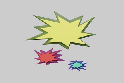 Preview: Cartoon explosion shapes, colorful set