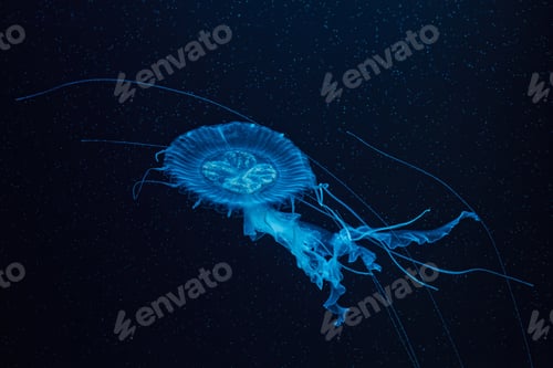 Preview: underwater photography of beautiful malaysian sea jellyfish chrysaora chinensis close up