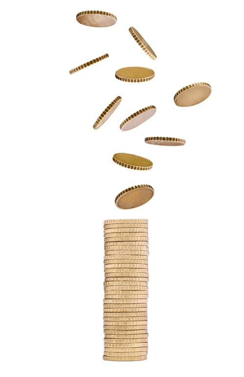 Preview: Close up of money on white background