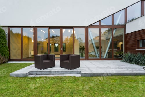 Preview: Villa patio with rattan chairs
