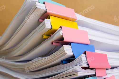 Preview: document paper of business report paper file on the table