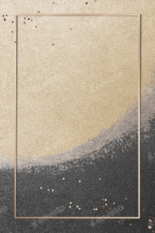 Preview: Rectangle gold frame on gold glitter background illustration