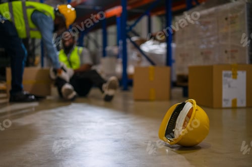 Preview: Blue collar workers are working at warehouse.