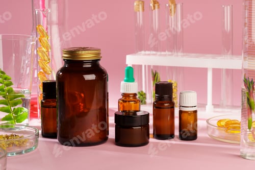 Preview: Alternative medicine concept. Natural herbal homeopathic medicine