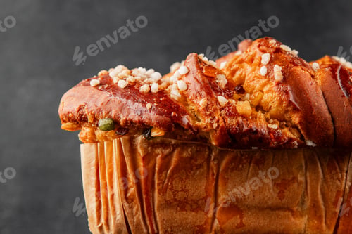 Preview: Brioche sweet baked dessert fluffy baked goods fresh delicious gourmet food background