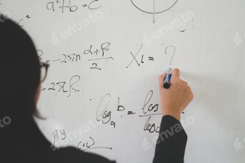 Preview: asian teacher write on white board