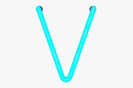 Preview: Aqua Luminous Letter V