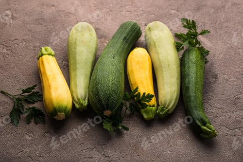 Preview: Assortment of different color of zucchini