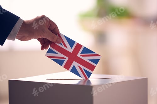 Preview: Hand Casting Vote With UK Flag