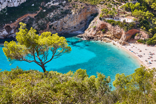 Preview: Spanish mediterranean scenic coastline. La Granadella beach. Alicante, Valencia