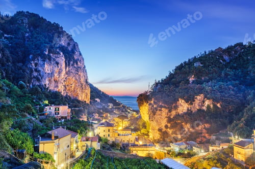 Preview: Amalfi, Italy Town View from the Mountains