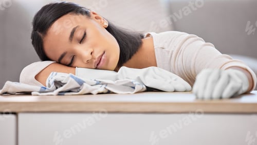 Preview: Chores can also cure insomnia. Shot of a young woman sleeping at home.