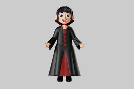 Preview: Cartoon vampire girl with cape
