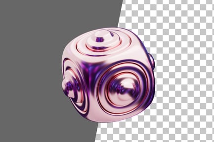 Preview: Chromatic Abstract Rose Gold Star Ring 3D Icon