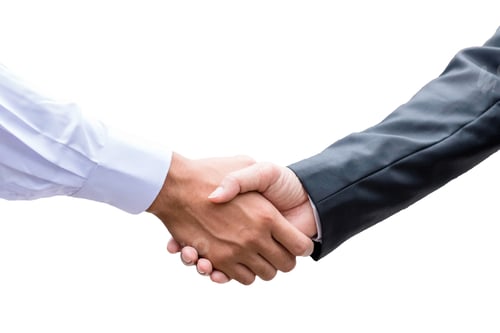 Preview: Businessman partnership handshake after completion of agreement