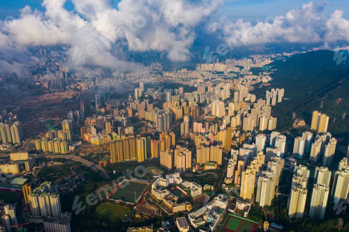 Preview: Hong Kong Downtown, China. Financial district in city in Asia. Skyscraper buildings