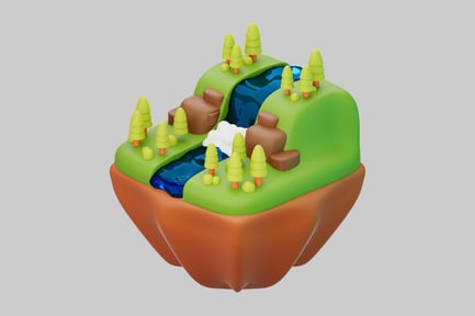 Preview: Serene Enclave: Miniature Waterfall on a Secluded Island