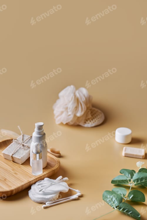 Preview: Skin and body care products. Eco friendly stuff concept