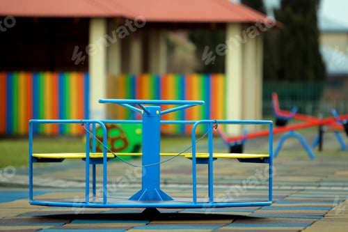 Preview: Beautiful playground in kindergarten with soft pavement