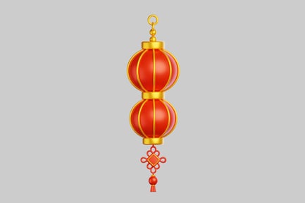 Preview: Double globe red lantern ornament