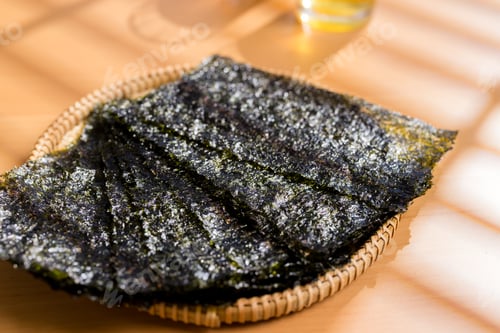 Preview: Slice of Korean seaweed on the table
