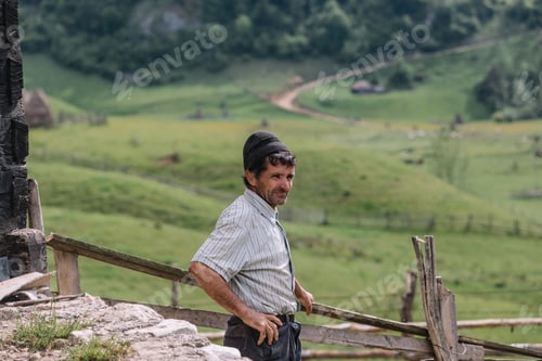 Preview: The shepherd at his house from a remote part in Romania.