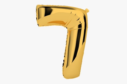 Preview: Golden Number Seven Foil Balloon