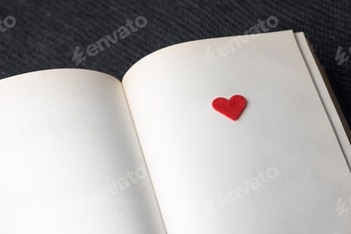 Preview: Open Book with a Small Red Heart