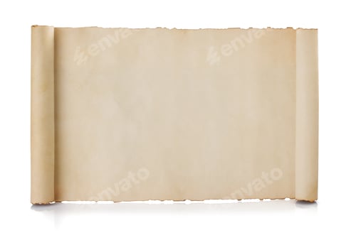 Preview: parchment scroll isolated on white