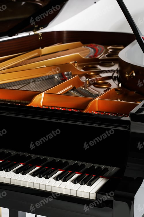 Preview: Luxury grand piano with open lid