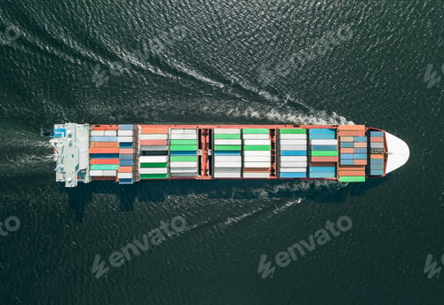Preview: Container ship sailing in sea
