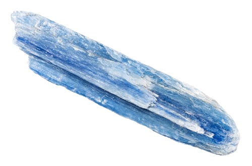 Preview: unpolished blue kyanite crystal isolated on white