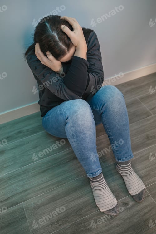 Preview: Unrecognizable woman with mental disorder and suicidal thoughts