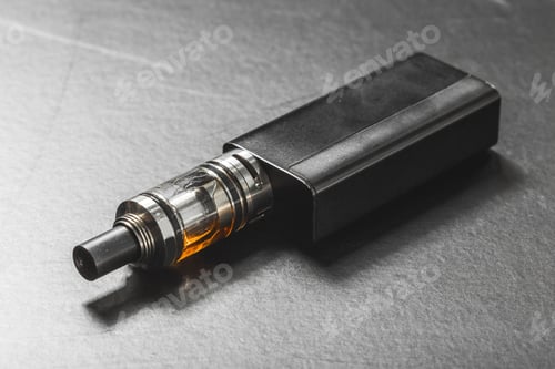 Preview: The most popelar modern electronic cigarette over black background. Vape. Vapor.