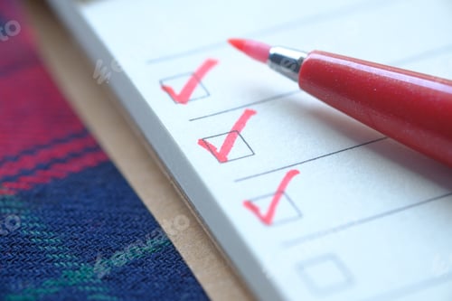 Preview: check mark on a check box on a paper